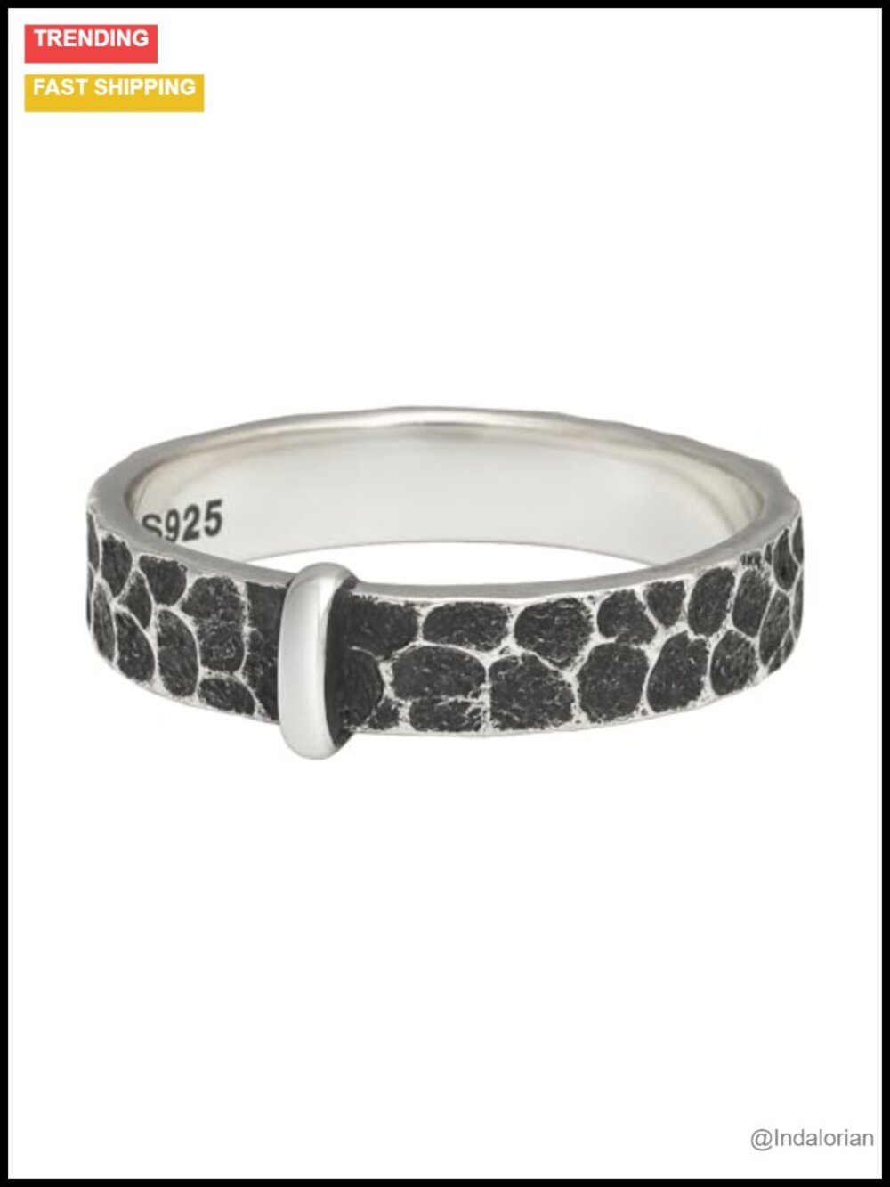 925 Sterling Silver Celtic Knot Ring Hammered Finish Wedding Band